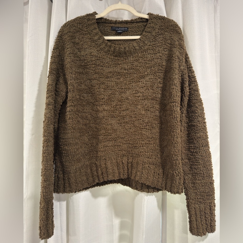 Anthropologie Sweater‎ Women’s Medium By Sanctuary Oversized Olive Green Chunky